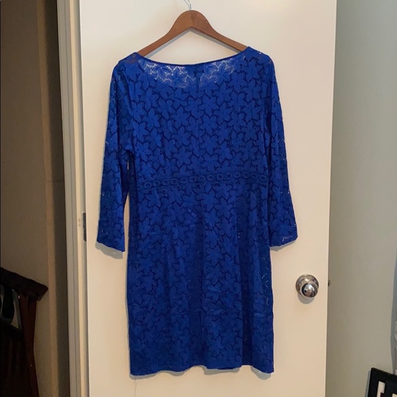 Laundry by Shelli Segal blue crochet dress - Picture 2 of 3